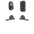 Yale Real Living Z-Wave Plus Assure Lock Keypad Deadbolt with Passage Valdosta Levers US10BP Oil Rubbed Bronze Perman BYRD216ZWVL10BP